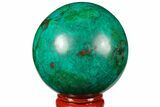 Polished Chrysocolla & Malachite Sphere - Peru #133754-1
